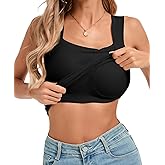VELISDE Womens U Neck Shapewear Built-in Bra Tank Top High Strechy Slim Fit Compression Camisole Workout Tops