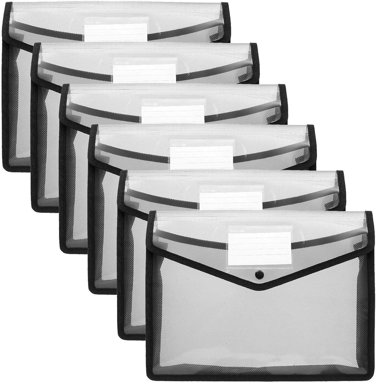 Plastic Wallet Folder, 6 Pack A4 Poly Envelope Expanding