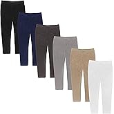 Boys Girls Toddler Little Kids Unisex 6 Pack Cotton Stretch Snug Fitting Long Pant Leggings