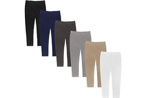 Boys Girls Toddler Little Kids Unisex 6 Pack Cotton Stretch Snug Fitting Long Pant Leggings
