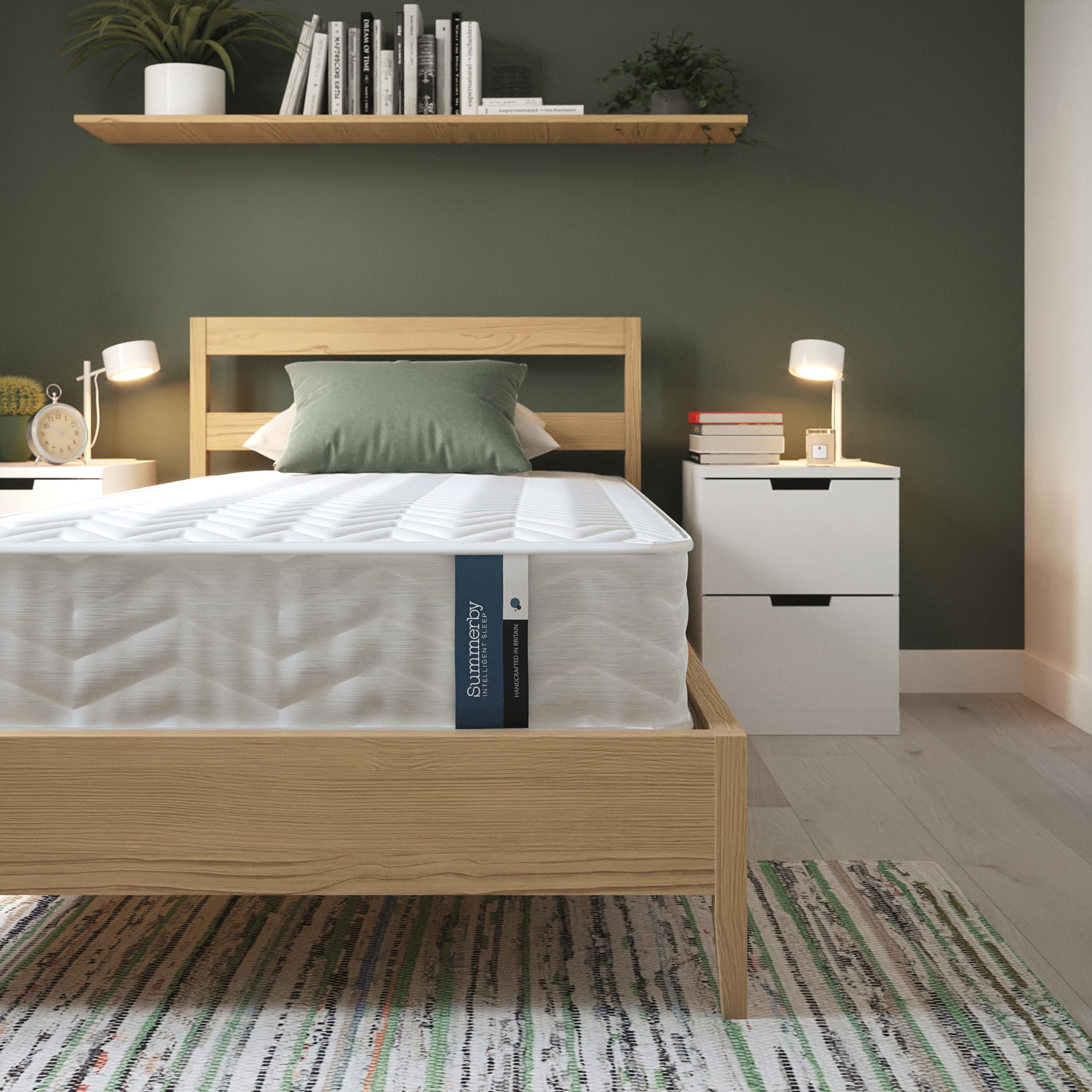 Summerby Sleep No 1 Single Mattress (90cm x 190cm) - CertiPUR Memory Foam & Coil Spring Hybrid Mattress, Comfy & Affordable, Orthopedic, Medium Firm and Supportive Mattress For Single Bed