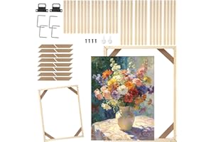 Skdqiee 4 Sets DIY Canvas Stretcher Bars - 12x16 Inch Canvas Frame Wood Frames Kit Adjustable Canvas Stretcher Frames with Fu