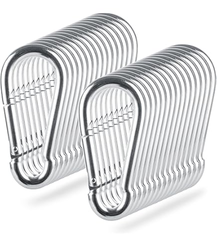 thumbnail image 2 of Cozihom 30-Pack Stainless Steel Carabiner Clips - 110lb Capacity For Keys, Camping & Outdoor Gear 2 of 13
