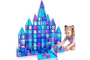 NVHH Magnetic Tiles Kids Toys for 3 4 5 6 7 8+ Year Old Boys Girls Toys Castle Princess Magnetic Building Blocks Educational Toddler Gifts Toy Age 2-4 5 6-8 Year Old Girl Boy Birthday