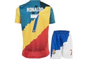 LeenBD Madrid Manchester Riyadh #7 Ronaldo Trio Kids Soccer Jersey Shirts Football Futbol Youth Sizes