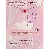 SOULKU Crystal Necklace, Handmade Healing Crystal Jewelry, Inspirational Jewelry For Women, 9x9 mm Cut Glass Crystal, Lobster Clasp and Extender with 16" Nylon Cord