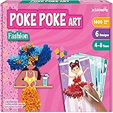 jackinthebox Poke Poke Art for Kids - Fashion Theme, Mess-Free Fabric Art and Craft, Flower Pressing Kits, Gift for Kids, Girl Gifts, Toys for Girls Ages 4 5 6 7 8