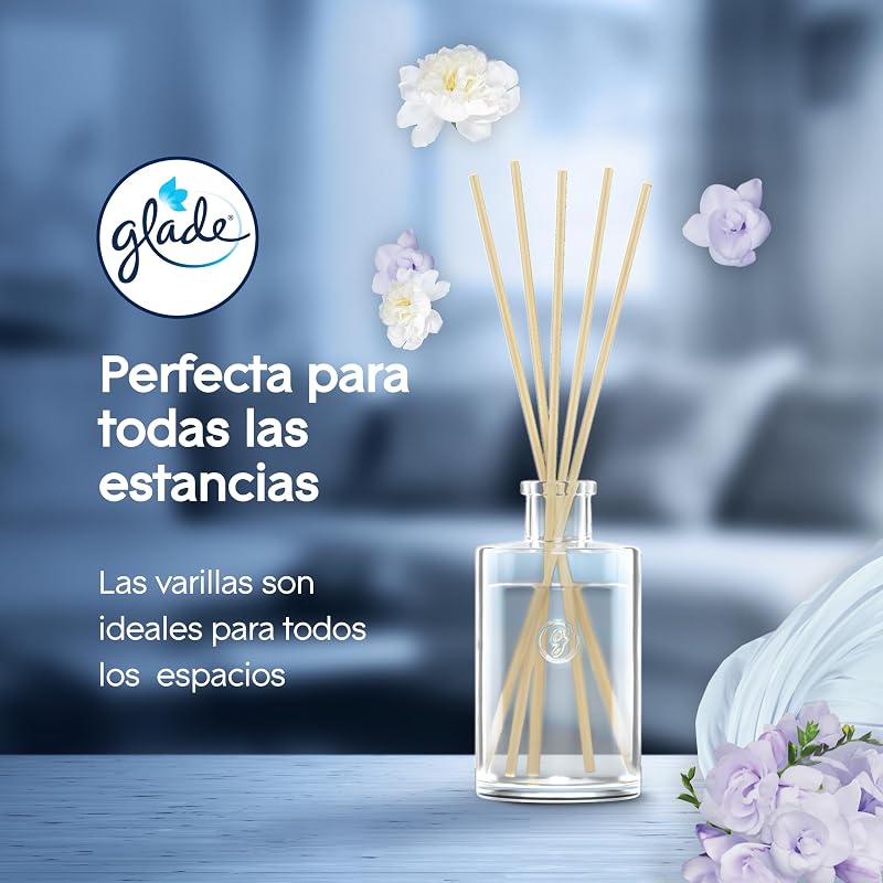 Ambientador Mikado con Varillas Clean Linen, Dura Hasta 15 Semanas, Con Aceites Esenciales, Pack 3 Difusores 3x50ml