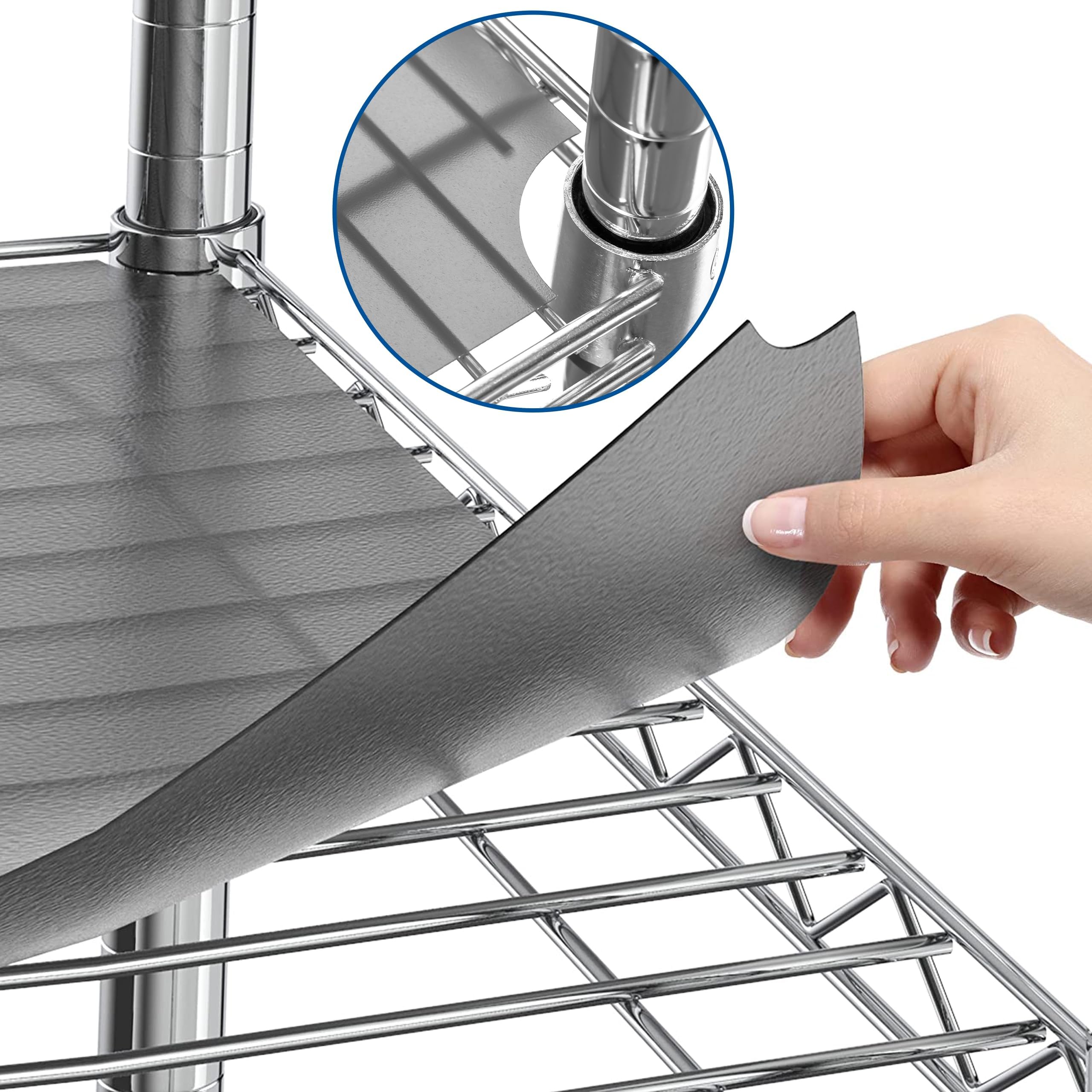 Sterling Shelf Liners Wire Rack Covers: Long-Lasting Shelf Liner Cover for Wire Shelving: Premium Cover Mats for Shelves in Pantry, Closet, etc: 18x36 Inch: Graphite, Set of 4 Image
