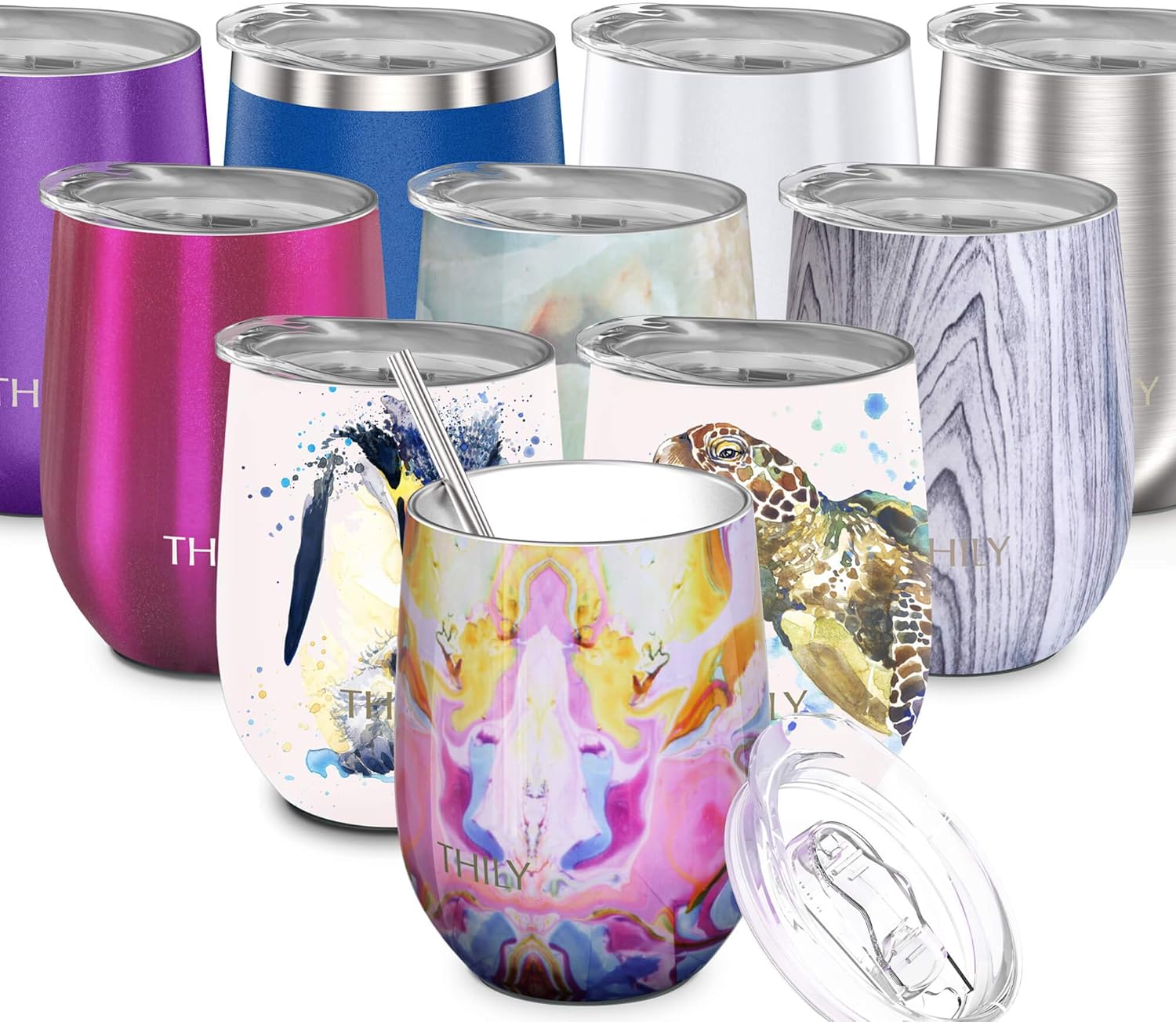 Wine Tumbler Stainless Steel Insulated THILY Stemless