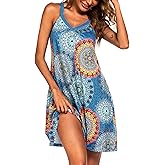 Ekouaer Womens Nightgown Sleeveless Sleepwear V Neck Racerback Sleep Dress