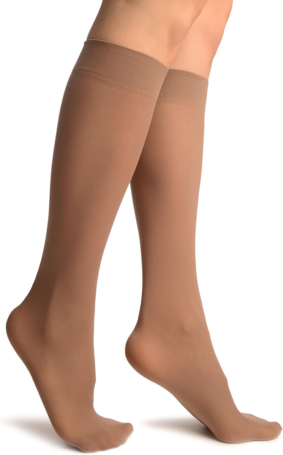 Dark Beige Plain Socks Knee High Socks at Amazon Women’s Clothing store
