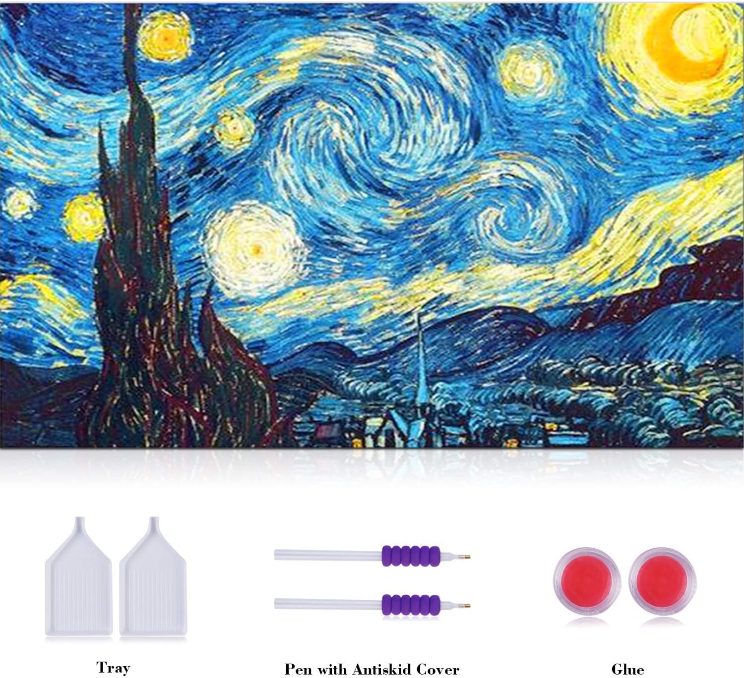Crafts Graphy 5D DIY Diamond Painting Kits for Adults Full Drill - Circular Drill, Starry Night, 16 x 20 Inches