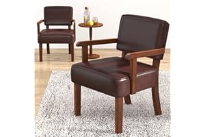 FAGAGA Accent Chair, PU Leather Living Room Chairs Oversize with Soft Seat and Armrests for Living Room Dinning Room Bedroom Reading Room Waiting Room