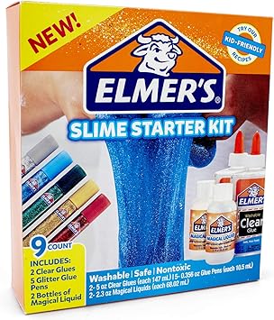 Kit com 2 Colas Translucidas 5 Glitters e 2 Ativadores Elmers, Toyng, 39610, Multicolorida