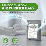 Homiu Bamboo Charcoal Air Purifying Bags 4 Pack 200g Natural Odour Eliminator view 3