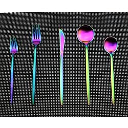 Uniturcky Iridescent Rainbow Multicolor Flatware 10