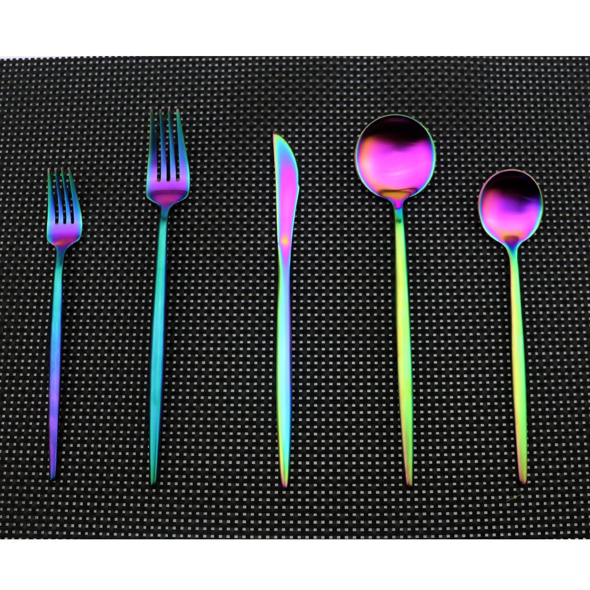 Uniturcky Iridescent Rainbow Multicolor Flatware 10