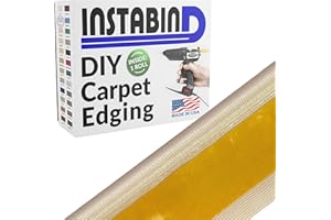 Instabind Carpet Binding - Regular Style, Rug Binding, Ideal for Area Rugs, Durable Hold, DIY Carpet Finishing Edge - Light Tan, 54 ft Rolls