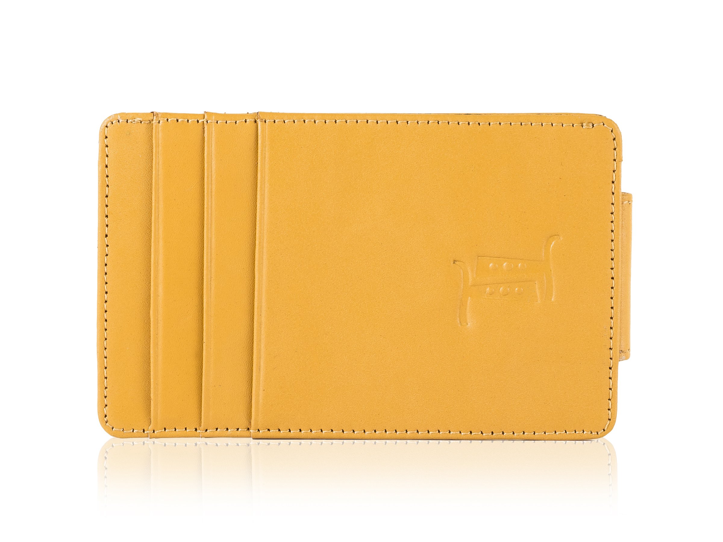 Trendtales Mens Genuine Cowhide Leather RFID Blocking Slim Wallet Magnet Money Clip Card Holder TMC802 BG Beige