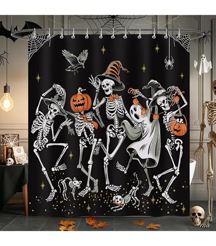 Amazon.com: GoDazzling Gothic Green Horror Skeleton Shower Curtain