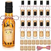 Tioncy 16 Pcs Vanilla Extract Bottles for Homemade Vanilla Jar Clear Glass Bottle with Cap, Shrink Band, Sticker Syrup Gift F