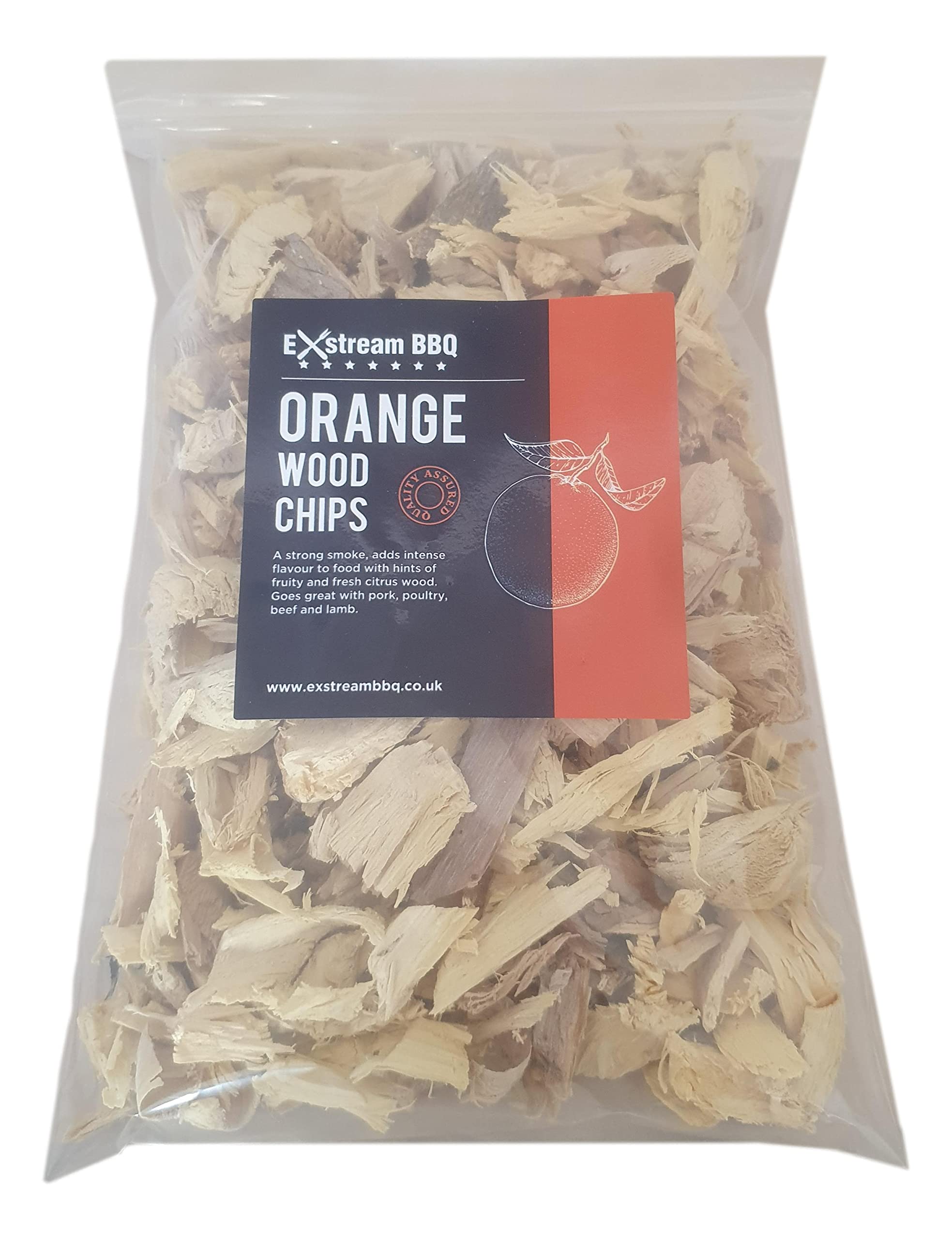 Exstream BBQ Barbecue Smoking Wood Chips *Over 16 Great Flavours in 1, 5 & 10 Litres* (Orange 1 Litre)