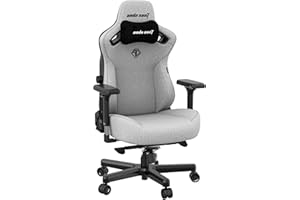 Anda Seat Kaiser 3 Large Gaming Chair for Adults - Ergonomic Grey Fabric Gaming Chairs with Lumbar Support, Comfortable Office Chairs with Neck Support - Heavy Duty Computer Chair Wide Seat Capacity