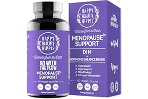 HAPPY HEALTHY HIPPIE Menopause Support – DIM Supplement + Probiotics | Estrogen Supplement for Women | Dong Quai for Menopause Relief | Hormone Balance for Women | Hot Flashes, Mood Swings, & Night Sweats - Vegan, 60ct
