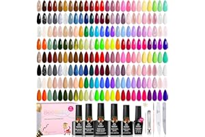 BEETLES GEL POLISH Beetles 110 PCS Gel Nail Polish Set, 100 Colors Infinite Inspiration Gift Spree All Season Red Brown Green Black Gel Polish with 5Pcs Base Top Coat Soak off UV Gel for Manicure Lovers DIY at Home