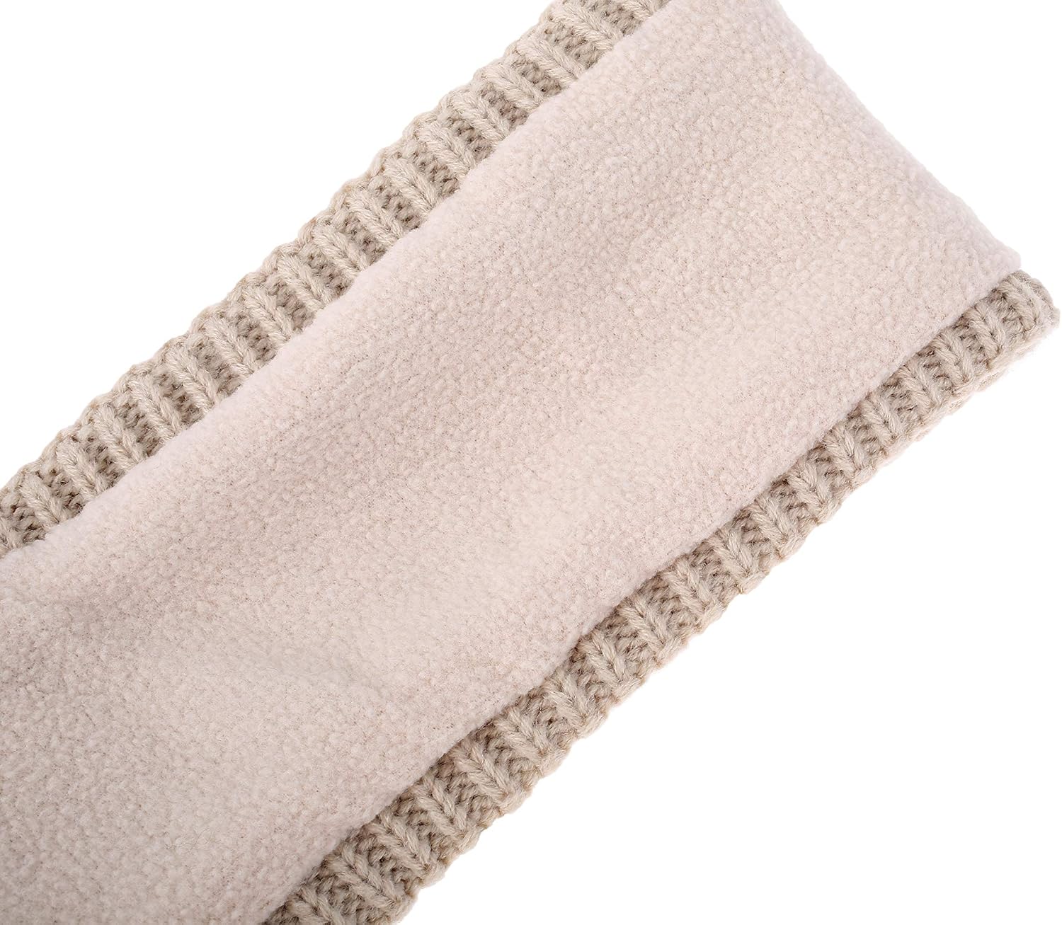 AnJuHoPa Women Headband Knitted Ear Warmer for Women Teens Winter Headband Beige, 1 Beige(common Thickness) - Image 4