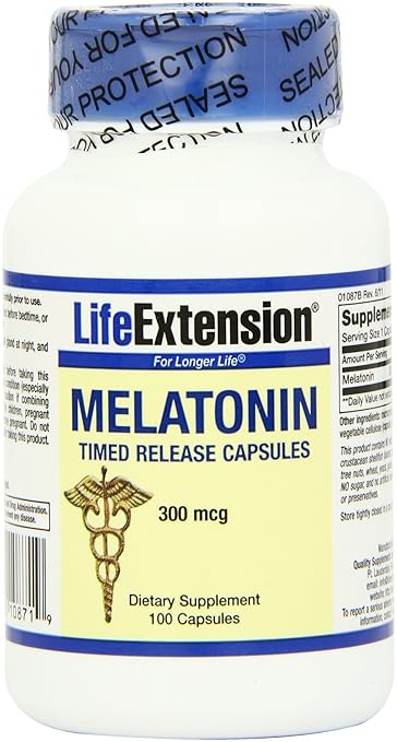 Amazon.com: Life Extension Melatonin Time Release 300mcg , 100 Capsule: Health & Personal Care