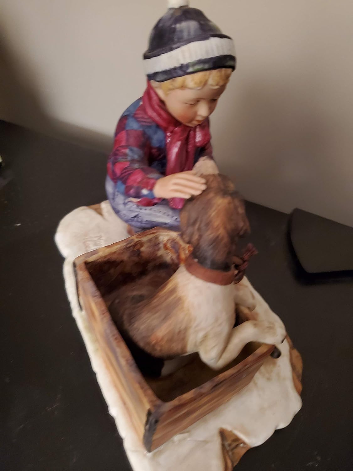 norman rockwell a boy and his dog figurines