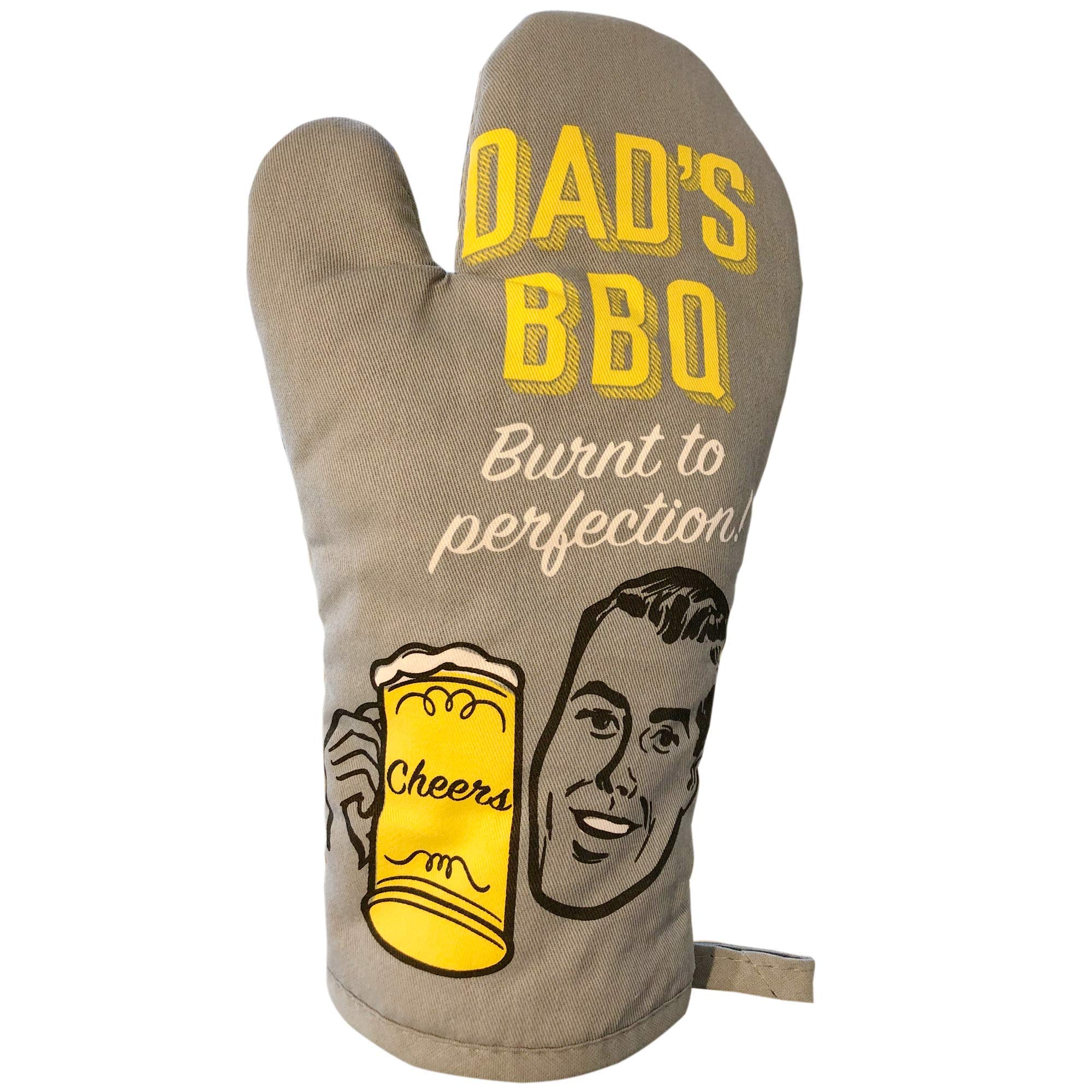 Sass Party & Gifts Funny Oven BBQ Mitt - Funny Heat Resistant Oven Glove for Grilling & Cooking (Dads BBQ)