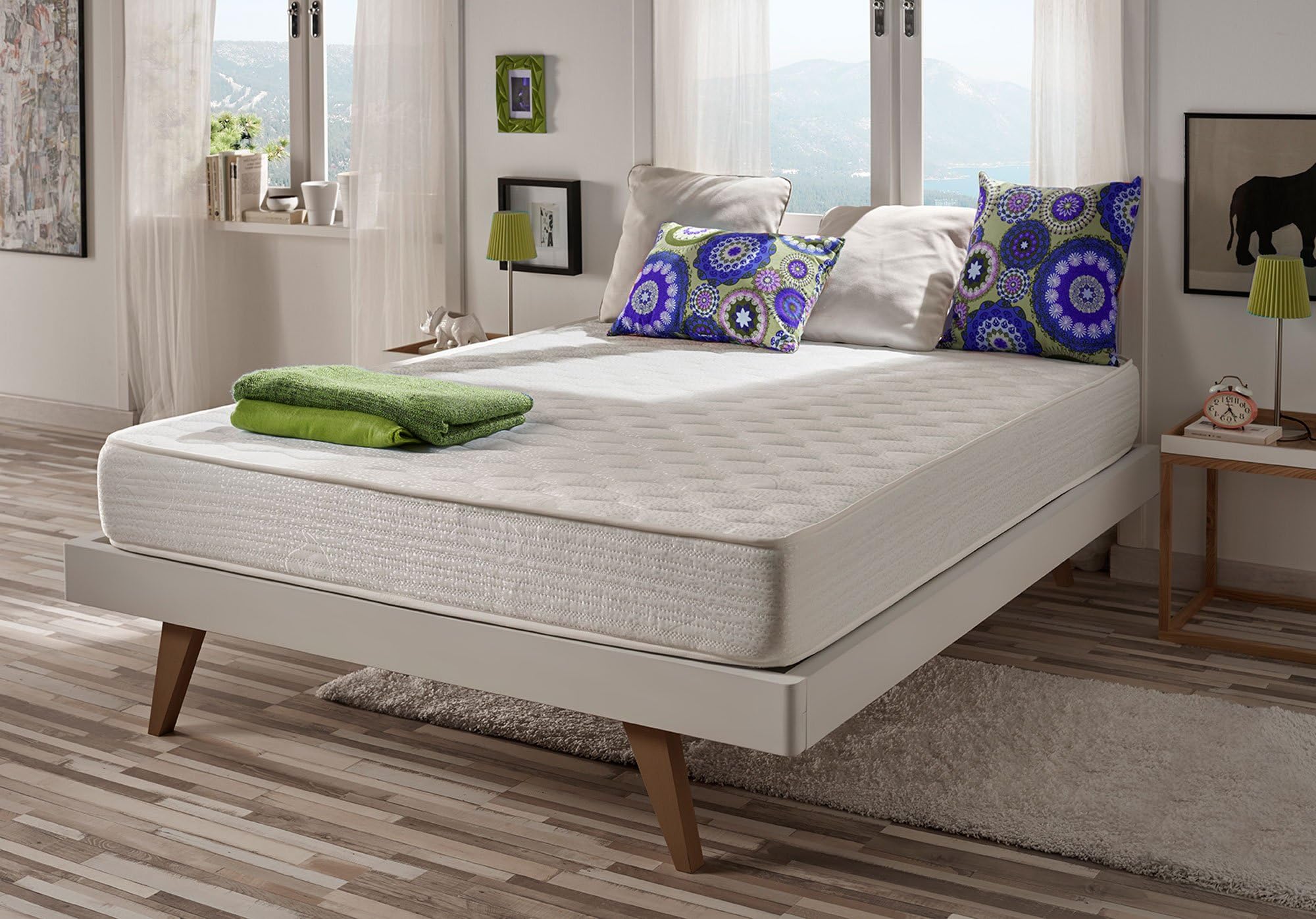 naturalex Optisoft | Cool Quilted Memory Foam and Thermoregulating With Blue Latex | EU Size 180x190cm | Viscoelastic Foam with Therapeutic effect | Antibacterial for Allergy Sufferers