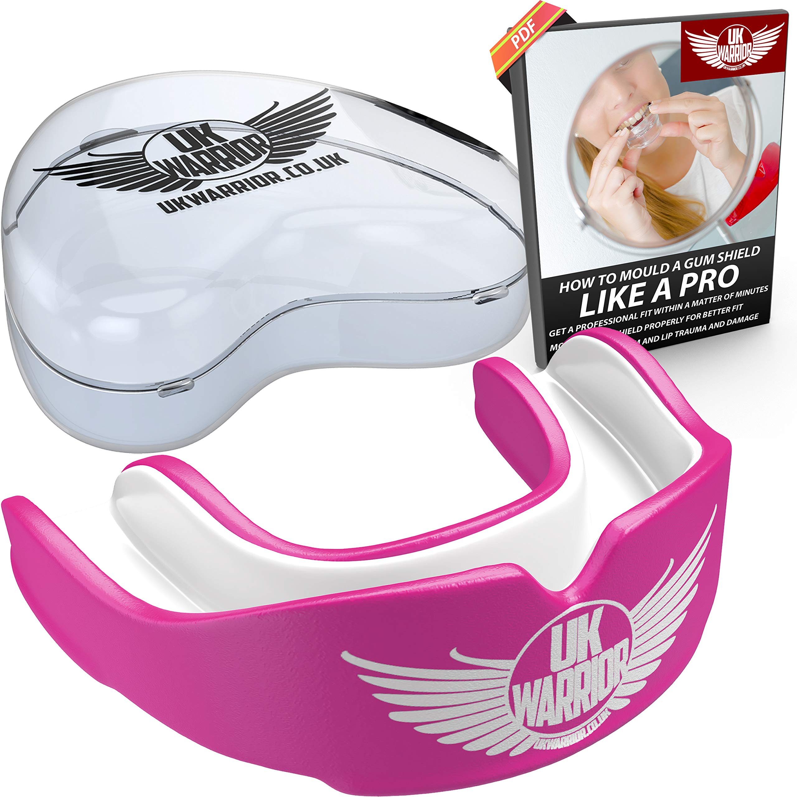 UK Warrior Adults Gum Shield Mouthguard for MMA, Boxing, Rugby, Martial Arts, Karate, Muay Thai, BJJ Mouth Piece Teeth Protector