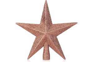 Mr. Pen Rose Gold Star Christmas Tree Topper, 8-Inch Glitter Star Tree Topper