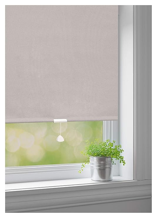 JalousieCrew Springrollo Classic Mittelzugrollo Schnapprollo Rollo Hell Grau - Breite 60-220 cm Länge 180 cm und 230 cm Blick