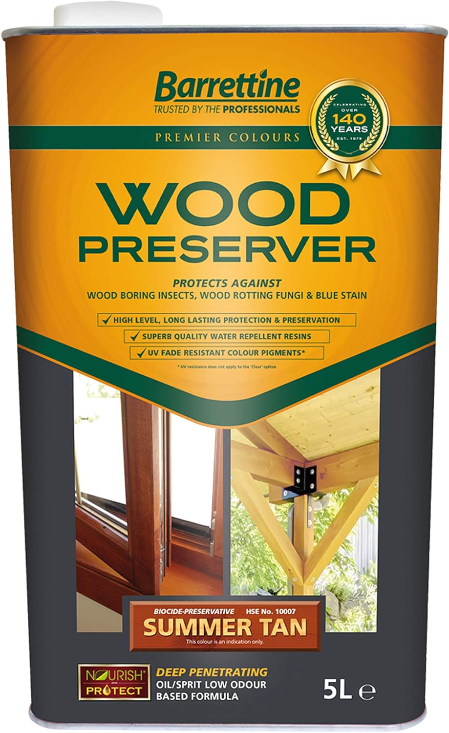 barrettine premier wood preservative 5l summer tan amazon co uk diy tools