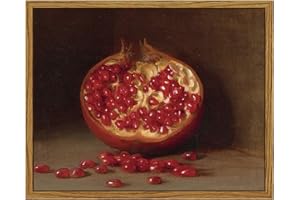 ARPEOTCY Vintage Still Life Wall Art, Framed Canvas Wall Art Home Decor, Farmhouse Wall Decor for Living Room, Vintage Painting for Kitchen, Dining Decor, 8x10 inch (A Pomegranate, Siena)