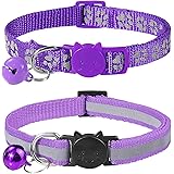 Taglory Reflective Cat Collars Breakaway with Bell, 2 Pack