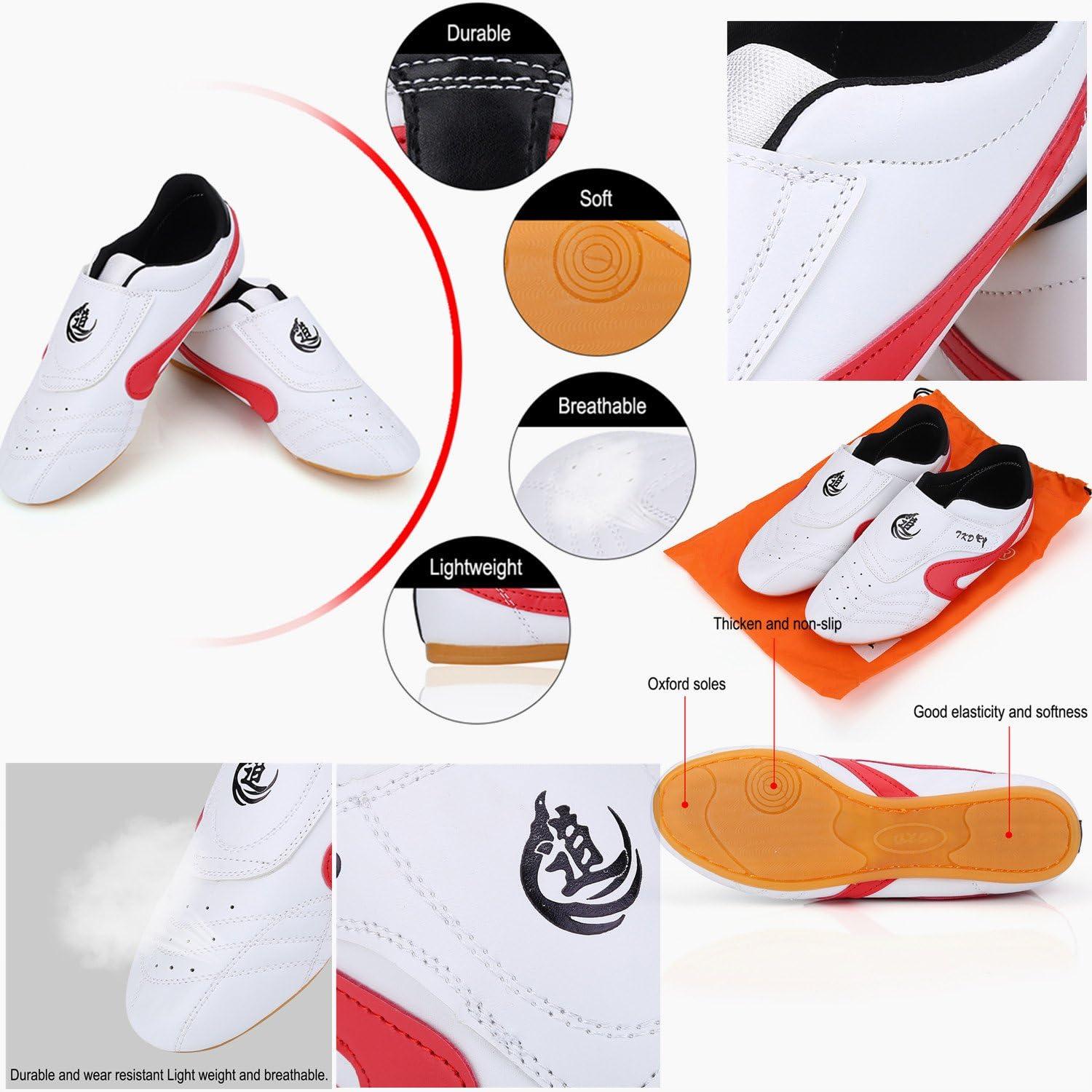 Taekwondo Shoes Martial Arts Sneaker Boxing Karate Kung Fu Tai Chi Shoes Black Stripes Sneakers Lightweight Shoes : Sports & Outdoors