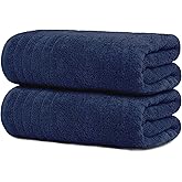 Tens Towels Pack of 2 Extra Large Bath Sheets 35 x 70 Inches, 100% Cotton, Larger & Lighter Weight, Quicker to Dry, Super Soft & Absorbent, Oversized Bath Towels, Navy