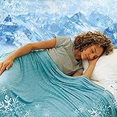 NANPIPER Cooling Blanket Queen Size for Hot Sleepers,Double Sided Cold Lightweight Summer Bed Blanket, Air Blue 90"x90"