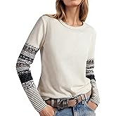 synound Women's Waffle Knit Tops Thumb Hole Floral Cuffs Long Sleeve Shirts Casual Crew Neck Slim Fit Pullover Shirts