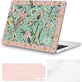 iCasso for M4 MacBook Air 13 inch Case 2026 2025-2022 M3 M2 Model A 3240 A3113 A2681, Sturdy Protective Hard Shell Case for Mac Air 13.6", Keyboard Cover + Screen Protector,Parrot Green