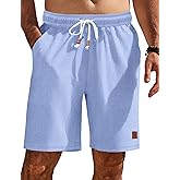 COOFANDY Mens Summer Beach Shorts Casual Elastic Waist Drawstring Short Vacation Shorts with Pockets