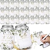 Qinyoung 50 Pcs Wedding Can Coolers Sleeves Blank Drink Can Coolers Sleeves Favor for Bachelorette Wedding Party Bridal Shower and Baby Shower