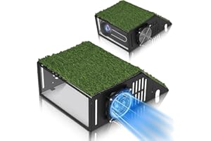 Benut Golf Simulator Projector Cover, Floor-Mounted Projector Enclosure with Cooling Fan and Turf Cover, Durable Protection for Your Golf Simulation, Easy Installation