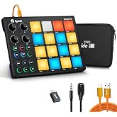 Synido TempoPad P16 MIDI Pad Controller Portable Beat Pad Maker Machine | Not standalone, work with Garageband, FL Studio, main DAWs for music production, touch-sensitive drum pads, 4 endless knobs